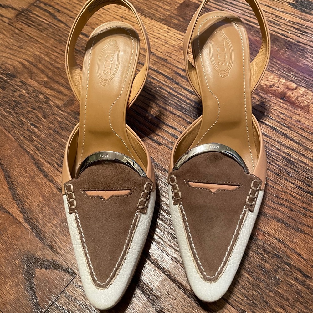 Tods sling back pumps